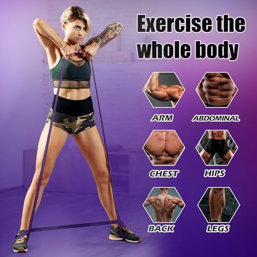 WHATAFIT Resistance Bands, 5 Level Pull Up Assistance Bands for Working Out - color: 5-125LBS PINK PURPLE+GRIP