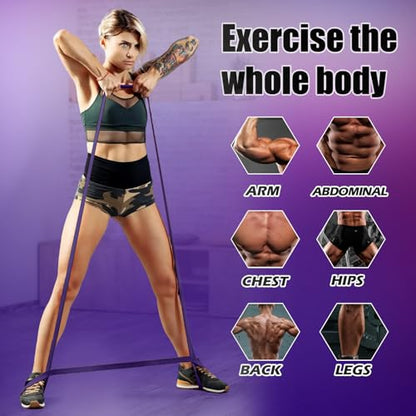 WHATAFIT Resistance Bands, 5 Level Pull Up Assistance Bands for Working Out - color: 5-125LBS PINK PURPLE+GRIP