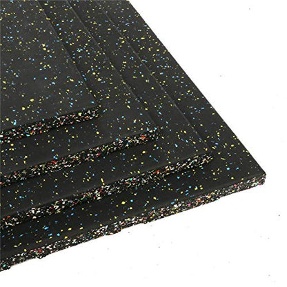 tonchean 1" Thick Rubber Exercise Equipment Mats, 4 Pack Anti-Vibration Gym Floor Tiles 20" x 20'', Non-Slip Sound Absorbing Gym Mats, Interlocking Tiles with 12 Pcs Buckles, for Fitness Equipment