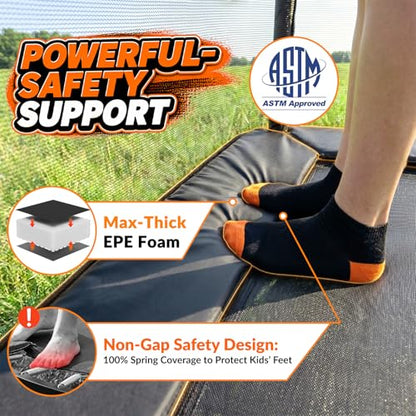 Toddler Trampoline,6FT Rectangle Trampoline with Swing & Basketball Hoop for Kids,Indoor & Outdoor Small Trampoline with Enclosure,Astm Approved