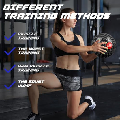 Slam Ball 8-10 lb Medicine Ball Weighted Balls for Exercise and Workout, Strength, Cardio, Cross-Training and Core Workouts