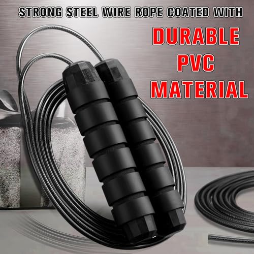 Jump Ropes for Fitness with Ball Bearings Speed Jumping Adjustable Skipping Rope with Foam Handles Exercise Stuffer for Men Women Cardio Training Slim Body