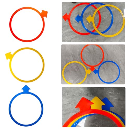 6Pieces Arrows Shaped Agility Cones Rings Set for Sports Drills Movement and Motor Skills Training Basketball Practice Rings