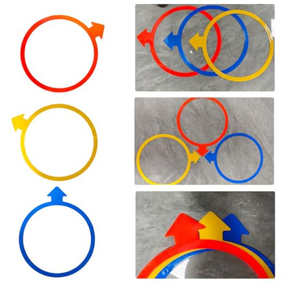 6Pieces Arrows Shaped Agility Cones Rings Set for Sports Drills Movement and Motor Skills Training Basketball Practice Rings