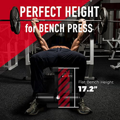 Keppi 1000LB Weight Bench - Adjustable Workout Bench Press Set for Home Gym Strength Training, Incline Decline Flat Sit Up Bench for Full Body Strength Training