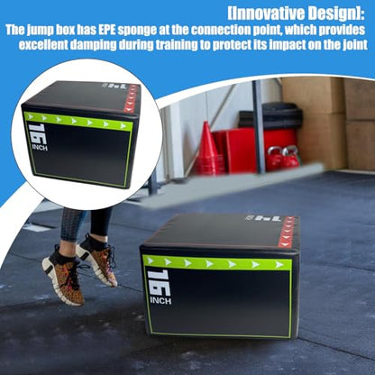 Workout Step Up Box – Shockproof Non‑Slip Jumping Box, Durable Plyo Tool | Fitness Step Up Equipment with Textured Grip Longtail, Jumping Training Equipment for Exercising Athletic Conditioning