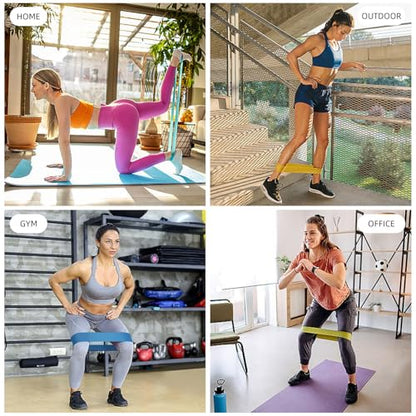 Resistance Loop Exercise Bands for Home Fitness, Yoga Pilates, Stretching, Strength Training, and Physical Therapy - Elastic Bands Set Workout Bands for Women&Men (5pcs Set)