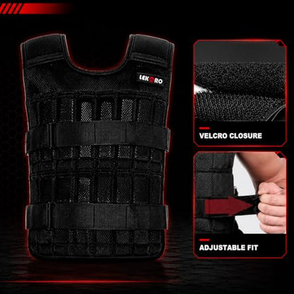 Weighted Vest Set 44LB for Men & Women, Adjustable Workout Weight Vest with Steel Plates, Weighted Training Vest with Wrist Weights and Ankle Weights for Strength Training, HIIT, Rucking & Cardio - color: Adjustable Weighted Vest 44LB