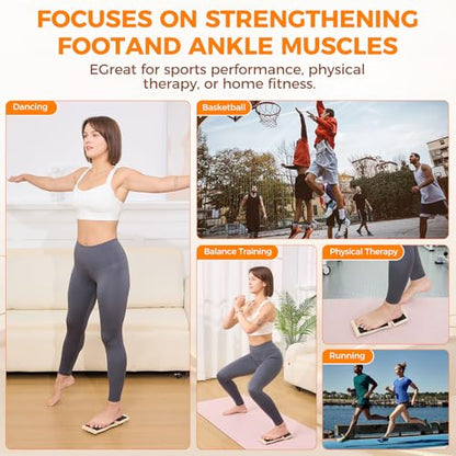 Ankle Strengthener & Ankle Balance Board, Used For Sprain Physical Rehabilitation and Relief of Plantar Fasciitis, Axis Board Pro - Includes Exercise Guide