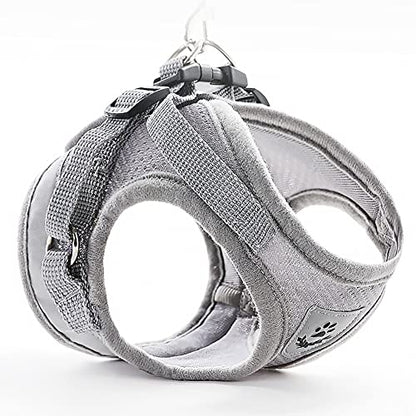 Dog Harness and Leash Set for Walking, Soft Mesh Adjustable Easy Control Lightweight Cat Vest Harnesses with Reflective Strips, Escape Proof Small Dogs Cats Vests