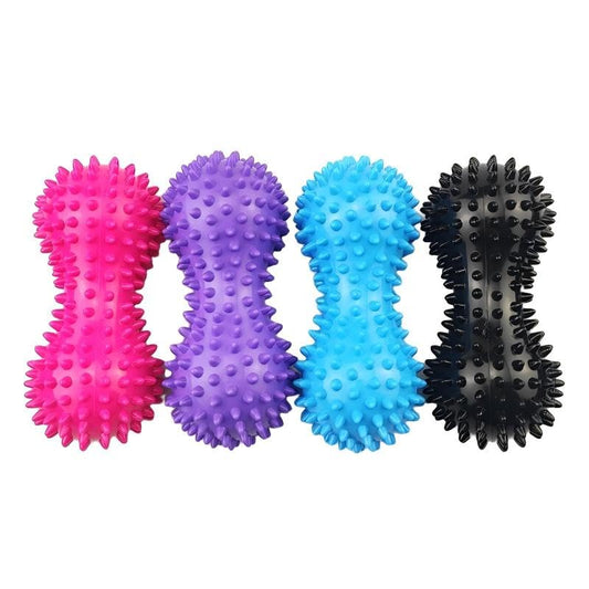 FACELESS Peanut Pack of 2 Spiky Hard Peanut Massage Balls – PVC Double-Lobe Roller for Back, Spine & Muscle Relief – 15cm x 7.5cm, Lightweight for Gym Bag (4, Set of 4)
