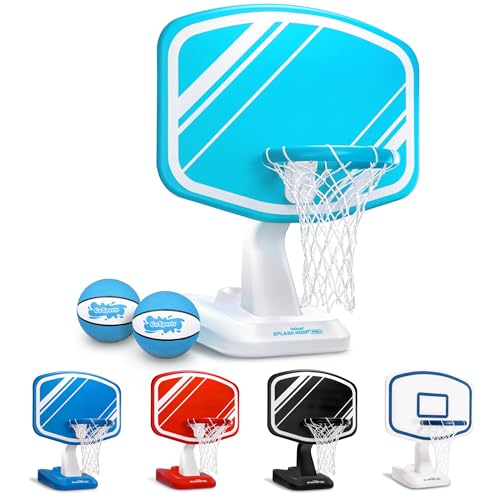 GoSports Splash Hoop PRO Pool Basketball Game – Modern Poolside Basketball Hoop with Backboard, Ball & Pump – Swimming Pool Basketball Hoop for Inground & Above Ground Pools - color: Aqua