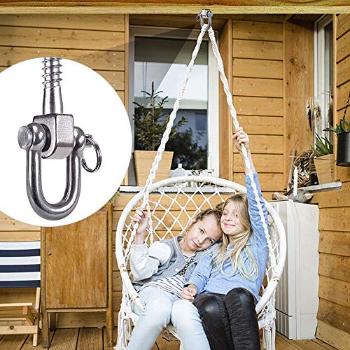 SELEWARE 2 Pack Swing Hangers Swing Set Hooks Stainless Steel Hammock Hooks for Porch Swing, Hammock Chair, Heavy Bag, Yoga Silk, Suspension Straps, Gymnastics Rings