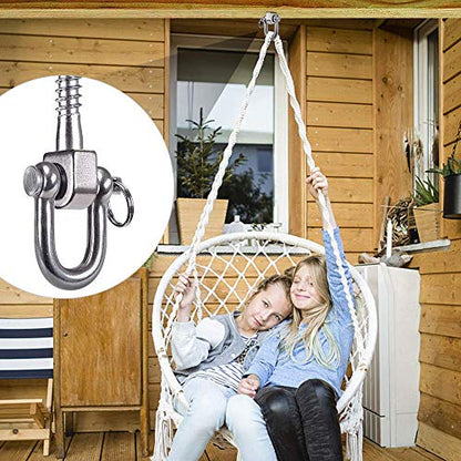 SELEWARE 2 Pack Swing Hangers Swing Set Hooks Stainless Steel Hammock Hooks for Porch Swing, Hammock Chair, Heavy Bag, Yoga Silk, Suspension Straps, Gymnastics Rings
