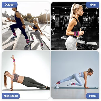 ZELUS 1 Pair Adjustable Ankle Weights, 2 4 6 8 10 lb Modularized Leg Weight Straps for Women Men, Weighted Ankle Weight Set with Removable Sandbags, 1-5 lb per Ankle Strap for Gym Yoga Jogging Walking