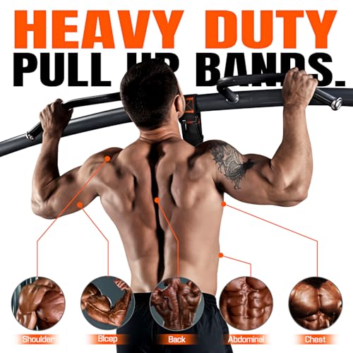 Pull Up Assistance Bands, Resistance Bands with Handles, Heavy Duty Pull Up Bands for Home Gym, Height Adjustable Chin Up Bar Assist Bands for Arm, Back, Strength Training Workout Equipment