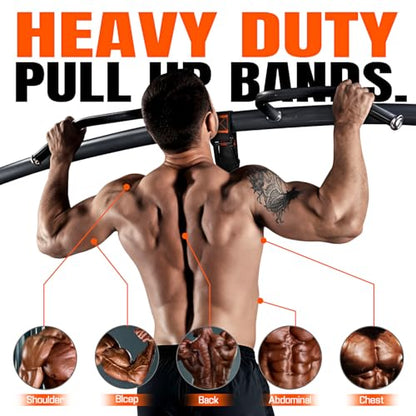 Pull Up Assistance Bands, Resistance Bands with Handles, Heavy Duty Pull Up Bands for Home Gym, Height Adjustable Chin Up Bar Assist Bands for Arm, Back, Strength Training Workout Equipment