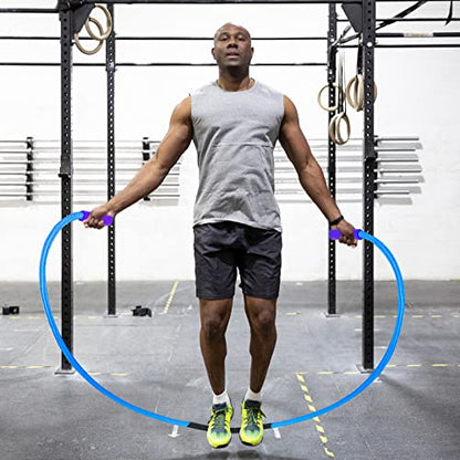 Weighted Jump Ropes with 360 Degree Rotation Handle.1 Inch 2.7LB/3LB Heavy Jump Rope for Men and Women,Jump Ropes for Fitness - color: Blue