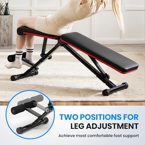 Adjustable Weight Bench 795LB Capacity Foldable Workout Bench Press for Home Gym, Full Body Exercise and Strength Training, Lifting Sit-up Incline Decline Flat Utility Bench, 2 Sec Fast Folding - color: Upgrade Black