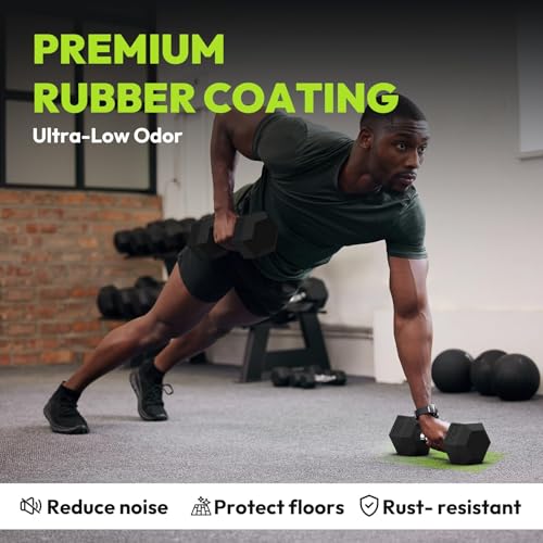 HANDBODE Rubber Coated Hex Dumbbell Set, 90-640 lb - size: 280 lb Set (Pair of 5, 10, 15, 20, 25, 30, 35 lb)