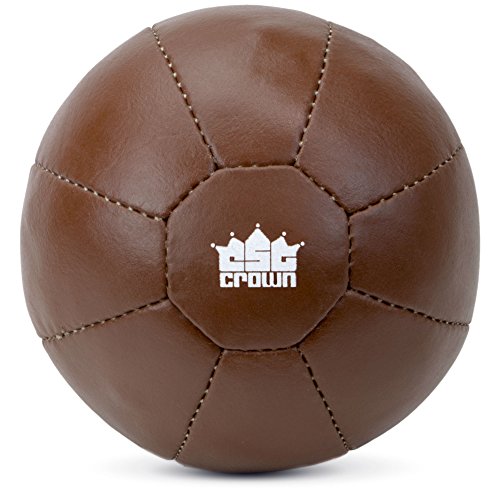 Crown Sporting Goods Vintage Soft Touch Leather Weighted Medicine Ball for Core Fitness, Resistance, Strength Training, & Exercise Conditioning - style: 5 kg (11 lbs)