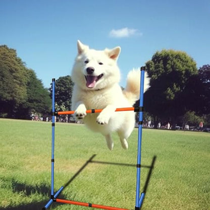 Dog Agility Equipment Set,Pets Agility Training Equipment,Weave Poles, Adjustable Hurdle, Jump Ring, Pause Box and Storage Bag