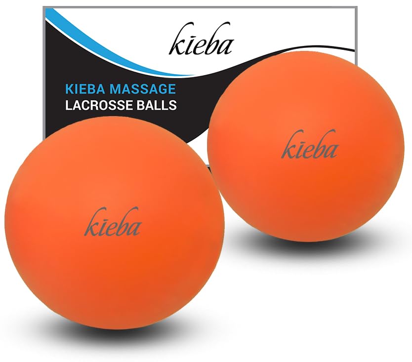 Massage Lacrosse Balls for Myofascial Release, Trigger Point Therapy, Muscle Knots, and Yoga Therapy. Set of 2 Firm Balls (2 Orange)
