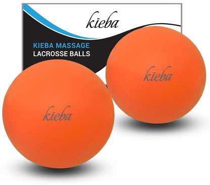 Massage Lacrosse Balls for Myofascial Release, Trigger Point Therapy, Muscle Knots, and Yoga Therapy. Set of 2 Firm Balls (2 Orange)