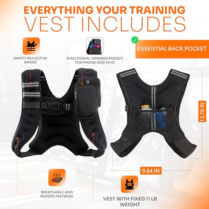 Running Weighted Vest Woman for Walking & Cardio - 12 Lb Strength Training Weight Vests with Reflective Straps, Pocket, and Even Iron Sand Distribution for Fitness, Running & Workout
