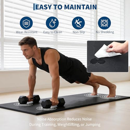 0.56-Inch Thick 48 Sq ft Exercise Equipment Mats | 12 Tiles Interlocking High-Density EVA Foam Rubber Puzzle Gym Flooring for Home Gym & Heavy Weight Workouts, 24 x 24 in Black