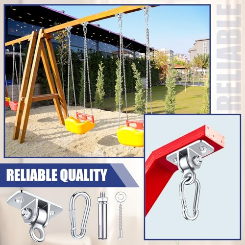 Tandefio 6 Sets Swing Hanger with Swingset Accessory, Stainless Steel Color - color: Stainless Steel Color