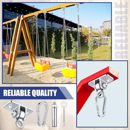 Tandefio 6 Sets Swing Hanger with Swingset Accessory, Stainless Steel Color - color: Stainless Steel Color
