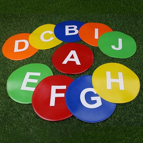 Agility Floor Dots 10 Pack 9.06 inch (23cm) PVC Non Slip Sport Training Markers for Soccer Dance