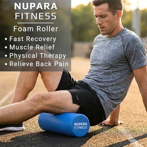 Foam Roller for Back, Legs, Hips, and Deep Tissue Muscles | Foam Roller for Physical Therapy, Exercise, Running, Cycling, Sports, Recovery, Yoga, and Pilates. (Black, 18 inch - Large)