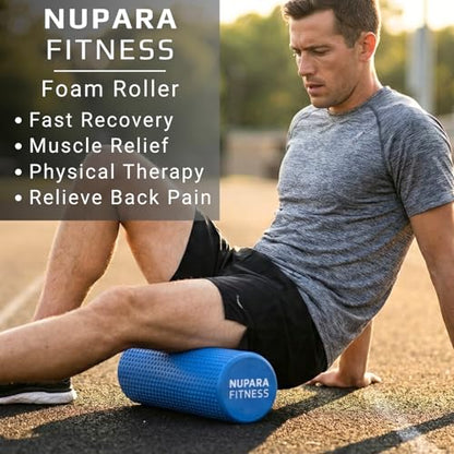 Foam Roller for Back, Legs, Hips, and Deep Tissue Muscles | Foam Roller for Physical Therapy, Exercise, Running, Cycling, Sports, Recovery, Yoga, and Pilates. (Black, 12 inch - Medium)