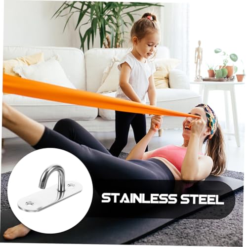4pcs Stainless Steel Resistance Band Wall Anchors for Strength Training and Yoga, Wall Mounted Workout Strap Hangers Providing Safety, Stability, and Equipment Organization