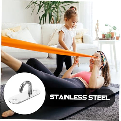 4pcs Stainless Steel Resistance Band Wall Anchors for Strength Training and Yoga, Wall Mounted Workout Strap Hangers Providing Safety, Stability, and Equipment Organization