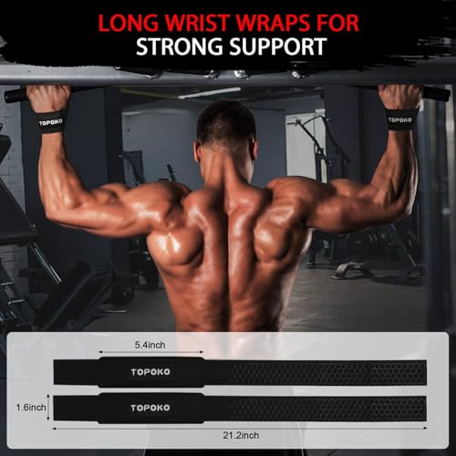Lifting Wrist Straps for Weightlifting, Deadlifts, Powerlifting & Strength Training – 21.2” Cotton Workout Straps with Neoprene Padding & Non-Slip Hex Grip – Gym Straps for Men & Women