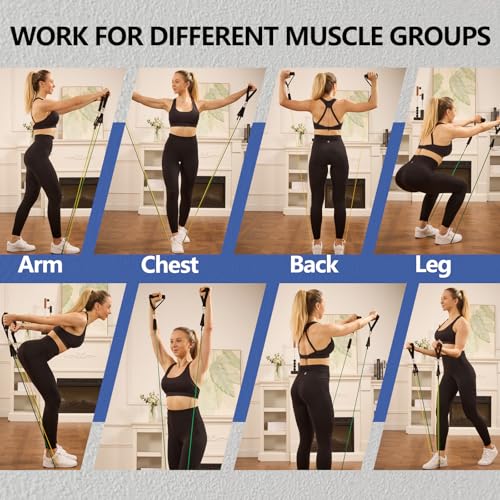 Resistance Bands,Exercise Bands,Resistance Bands for Working Out with Handles for Men and Women,Workout Bands with Door Anchor and Ankle,Strength Training Home Gym Equipment