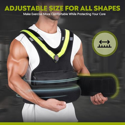Weighted Vest for Women Men, Sport Running Weighted Vest with Reflective Strips and LED Flashing Sash, 10lbs/20lbs Weight Vest for Strength Training and Workout - size: 20LBS