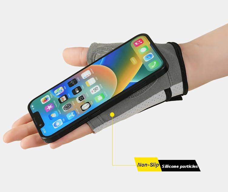 Fingerless-Workout-Gloves for Men Women, Breathable-Mesh Gloves with Anti-Slip-Palm for Cycling Gym Fitness