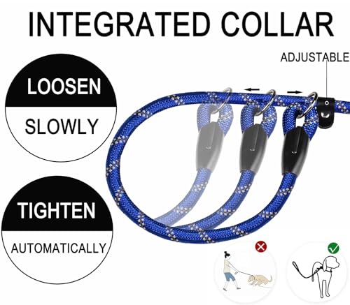 6 FT Heavy Duty Dog Leashes with Comfortable Padded Handle,Deep Blue - color: Deep Blue, size: 6 Feet x 1/2 Inch