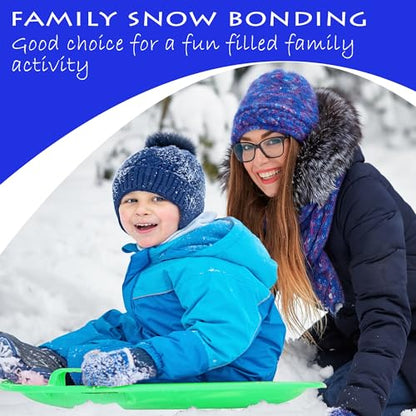 Slippery Racer Heavy-Duty Cold Resistant Downhill Pro Adults and Kids Plastic Outdoor Winter Saucer Disc Snow Sled with Handles (Buddy/ELF, 1)