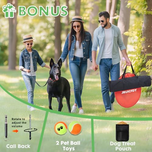 Dog Agility Course Backyard Set, Dog Agility Equipment, Pet obstacle Course Backyard with 6 Dual Mode Weave Poles, 2 Adjustable Hurdle, Jump Ring, Tunnel, Pause Box, Toy Balls and 2 Carrying Bags - size: 15 PCS SET
