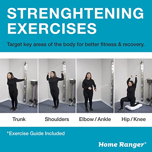 HomeRanger Premium Shoulder Pulley System - Original Version, Model 240 - Ergonomic Handles and Web Strap for Secure Over-The-Door or Side Attachment - Easy Set-up, Range of Motion Exercise Device