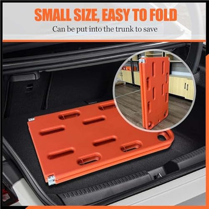 Foldable Transfer Stretcher, Lightweight 4-Fold Spine Board, PE Plastic for Patient Transport, tial Ambulance Equint, Emerncy Tool