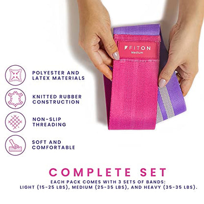 FitOn Resistance Bands 3 Pack Loop Bands for Home Gym Workout Training