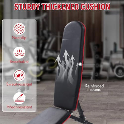 Weight Bench, Adjustable Multi-Purpose Workout Bench 800 LBS Load Capacity Full Body Workout Bench Press for Home, Gym, Dumbbell Exercise