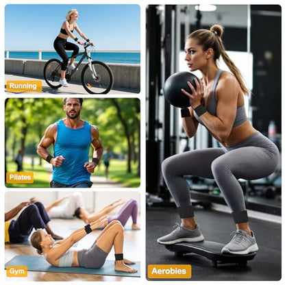 Wrist Weights, 1.1LB Each Stackable Magnetic, Adjustable Ankle Weights for Men & Women, Jogging/Yoga & More, 1 Pair - color: Black