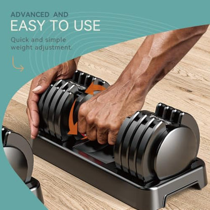 Adjustable Dumbbell Set of 2, 50/100/110lbs Free Weights Dumbbell Set - size: 55LBS Pair - B